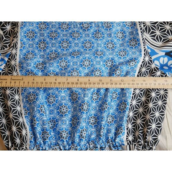 LOFT |  Womens Petite Blue Geometric Pattern Dress Size XXSP - Picture 10 of 12